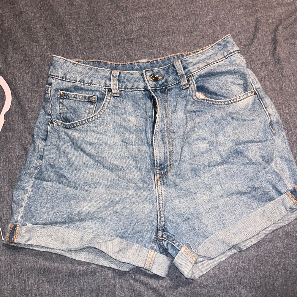 H&M Light Blue High Waisted Jean Shorts